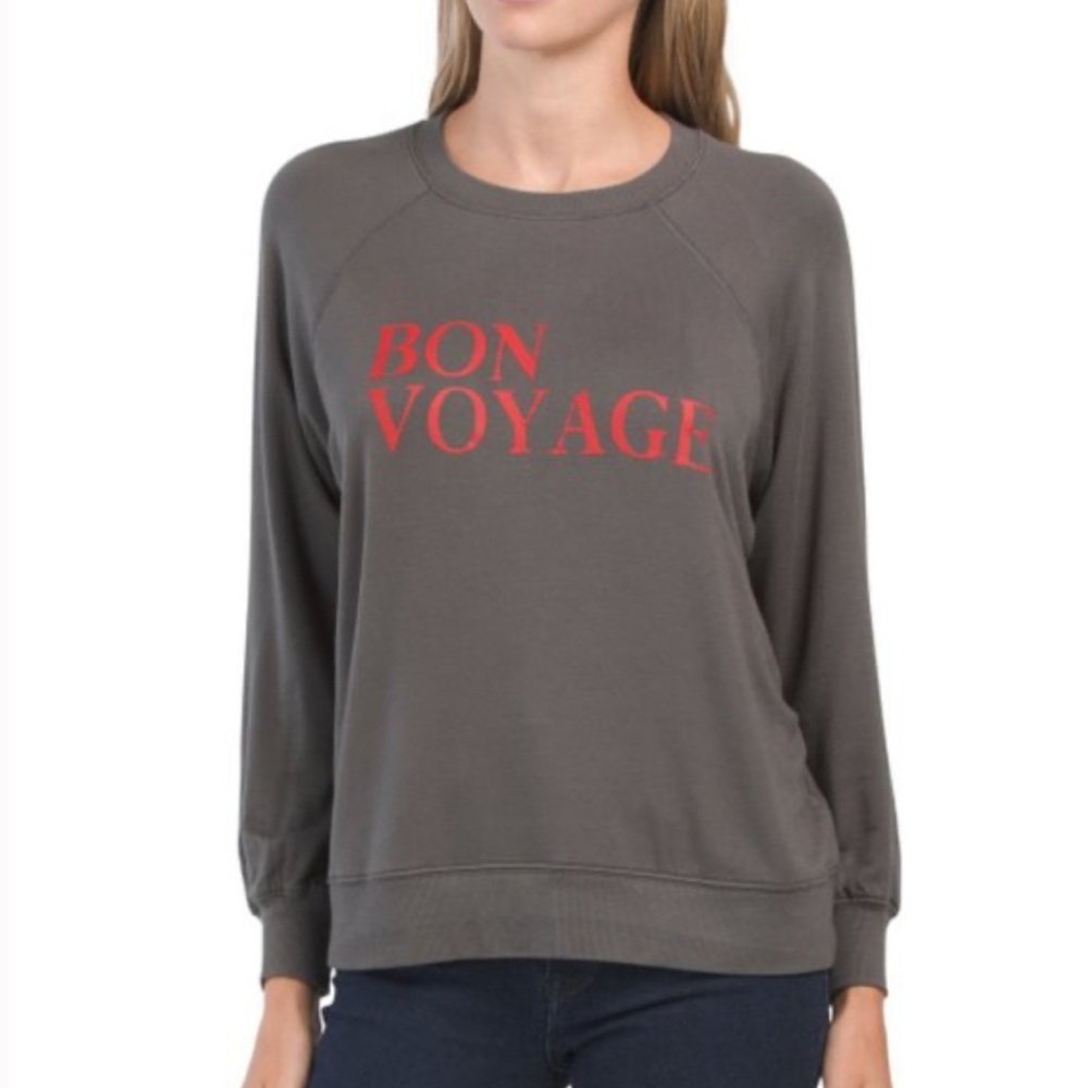 Wildfox Bon Voyage Sweatshirt in gray size large